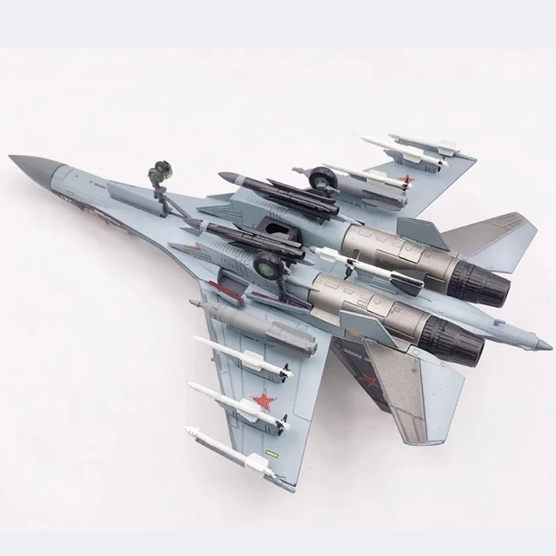 Diecast 1:100 Scale Russian Su-35 fighter jets Alloy Finished Simulation Model Static Decoration Souvenir Gifts For Adult Boy