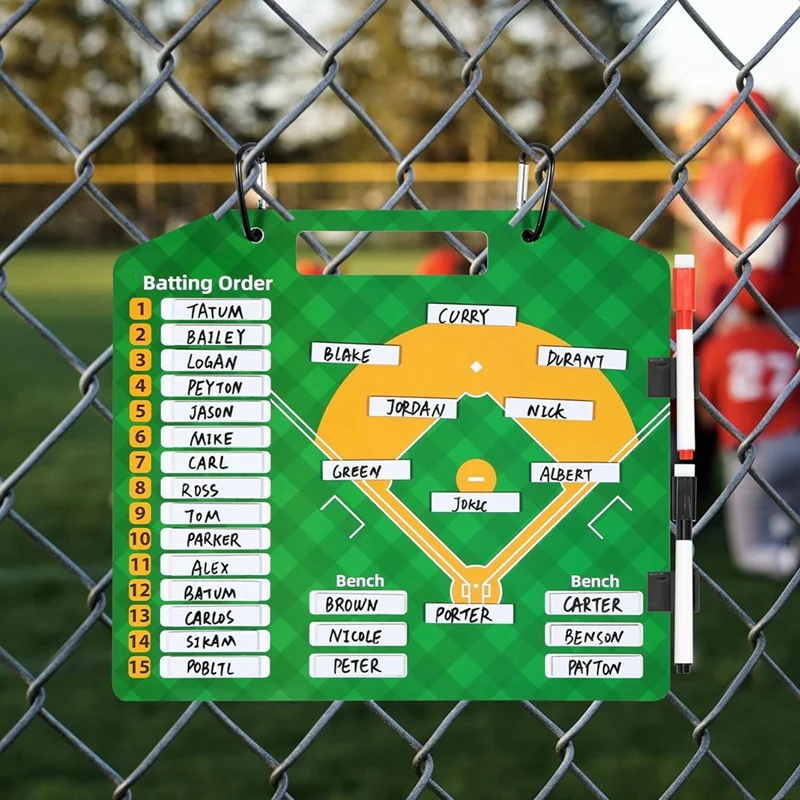 Magnetic Baseball Lineup Board, Dry Erasecoach Lineup Board, Reusable Softball Lineup Board For Baseball Coaching