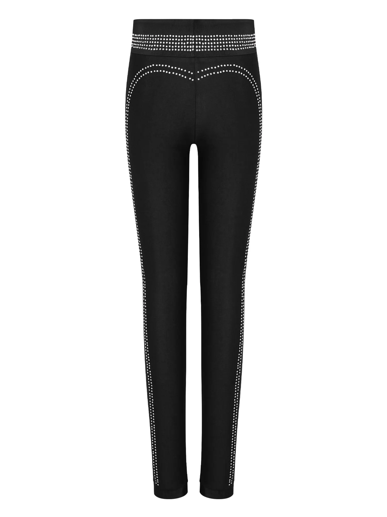 Leggings per Bambini con Paillettes e Strass, Elastico in Vita per Pattinaggio Artistico, Ginnastica, Danza, Competizioni e Spettacoli
