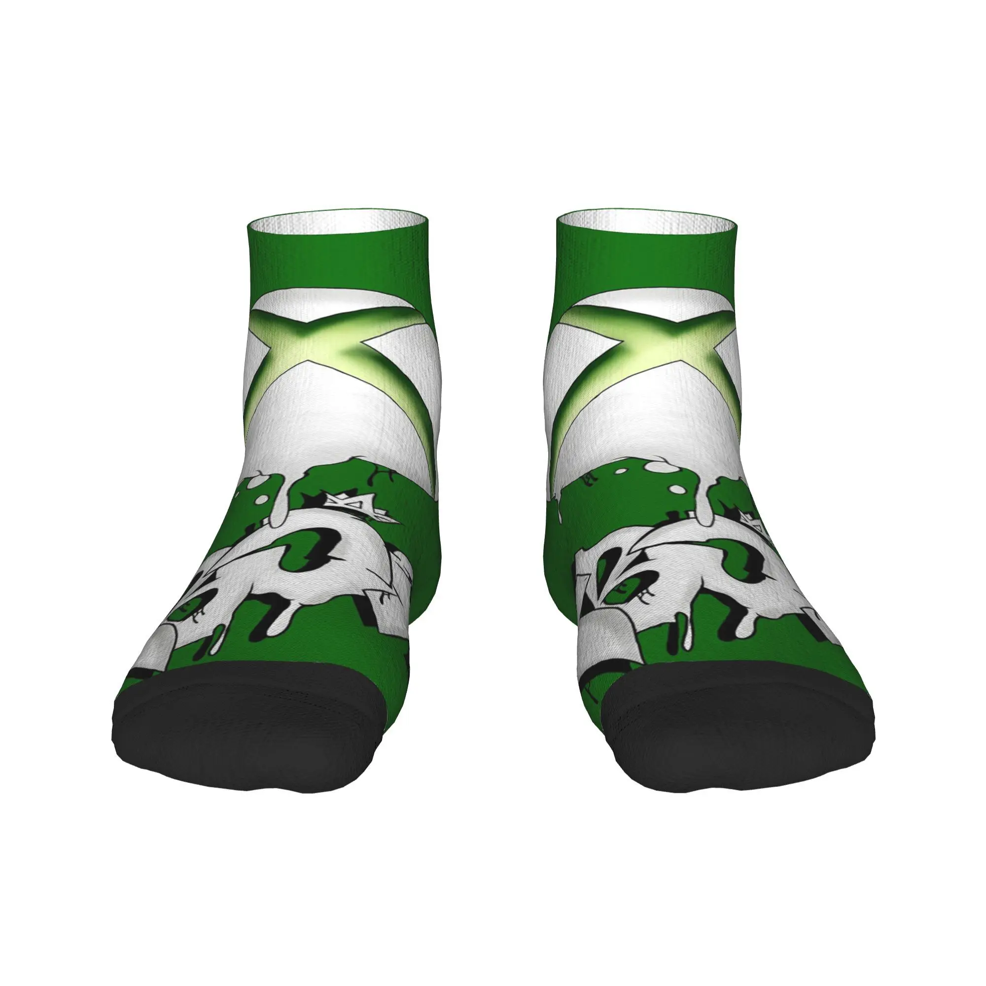 جوارب بشعار Xbox باللون الأخضر، جوارب Harajuku فائقة النعومة، ملحقات جوارب لجميع المواسم لهدايا الرجل والمرأة #1