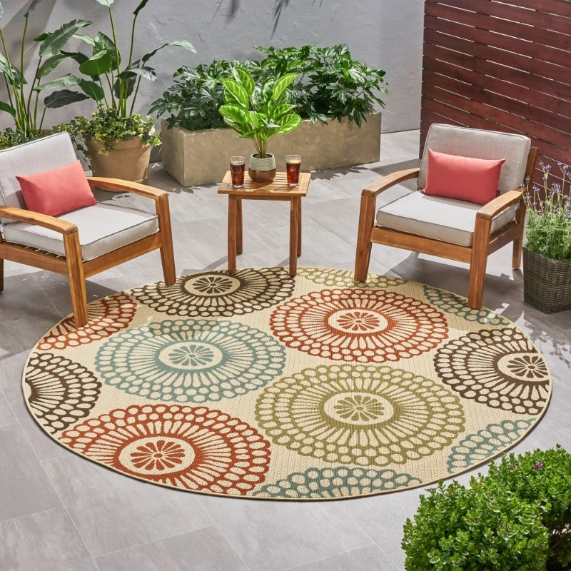 

7'10" Round Living Room Rugs for Bedroom Aesthetic Outdoor Modern Carpet Home Decoration Decor Outdoor Rug Home Furniture