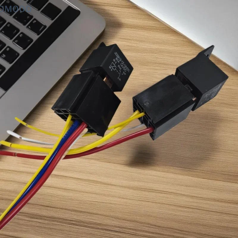 Motorcycle Air Conditioning and Head Light Relay Package - Waterproof, DC12V DC24V Compatibility, 80A, 4/5 Pin with Wired Socket