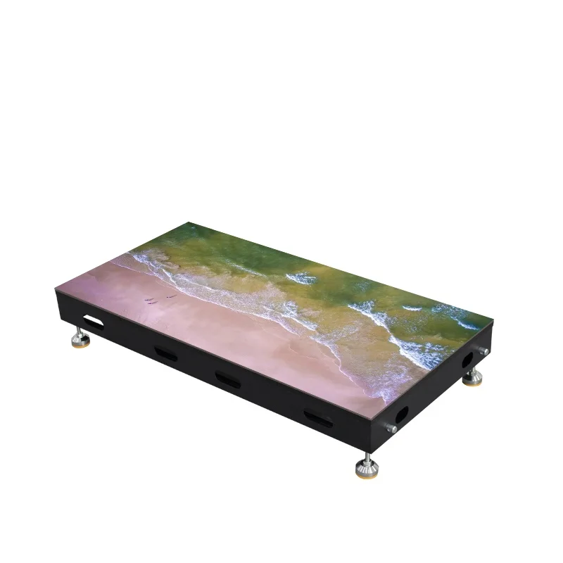 بلاط شاشة التفاعلية الغمر الحديد أرضية الرقص لحفل زفاف ديسكو P4.81 LED أرضية الرقص 500x1000 مللي متر كامل اللون