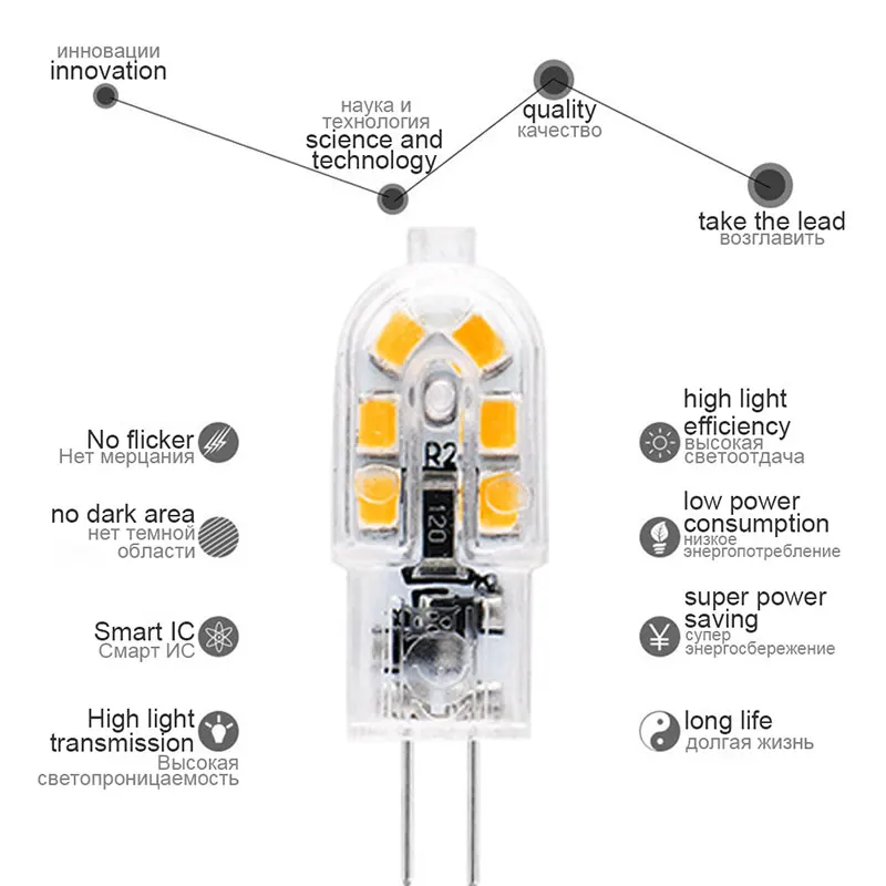 Substituição de lâmpada halógena para lustre, lâmpada COB G4, Bi-Pin, lâmpada LED branca quente, halogênio, 6W, AC, DC, 12V, 220V Lot, JC, 5pcs