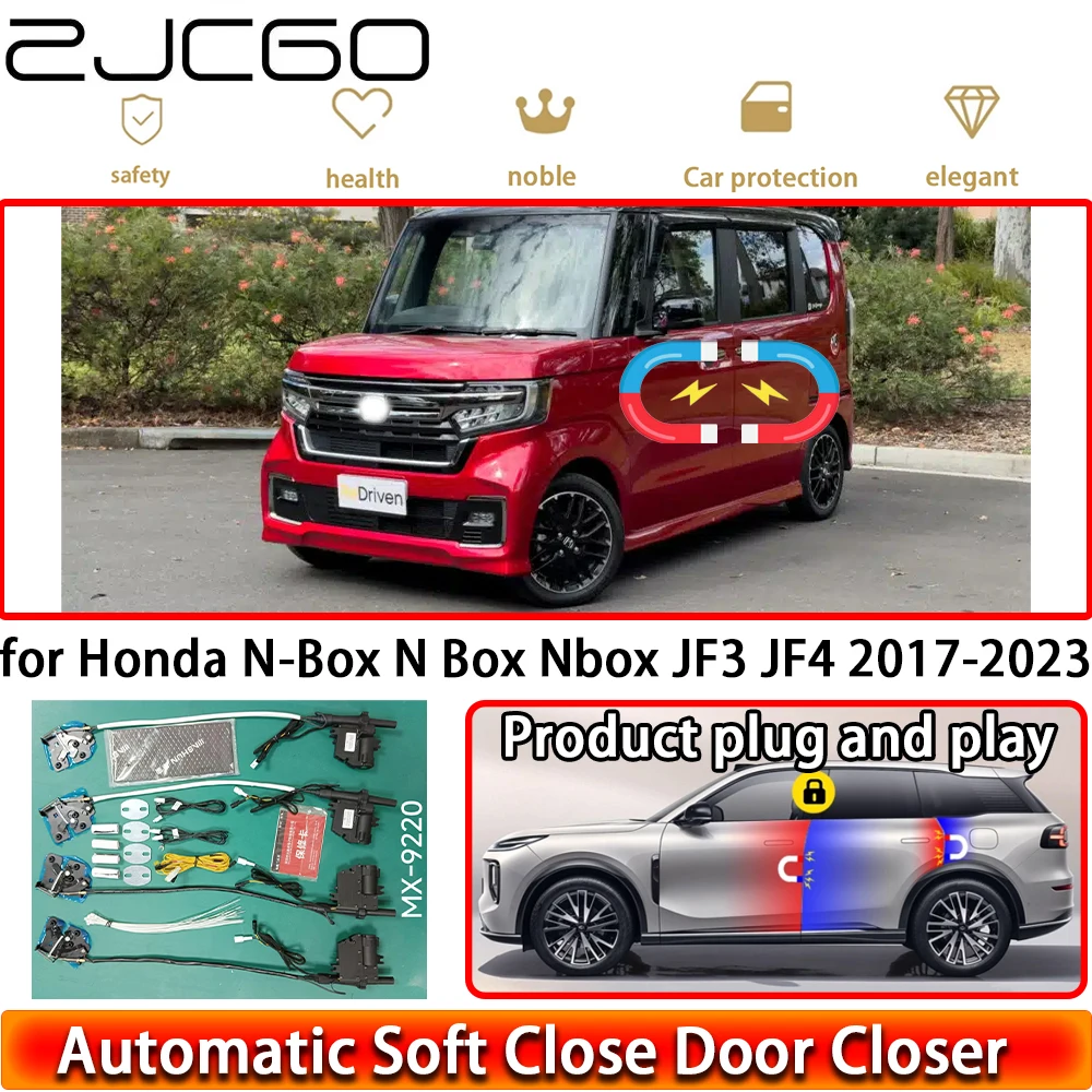 ZJCGO for Honda N-Box N Box Nbox JF3 JF4 2017-2023 OEM Soft Close Door Kit Power Closing Latch System Auto Pull Door Easy Close