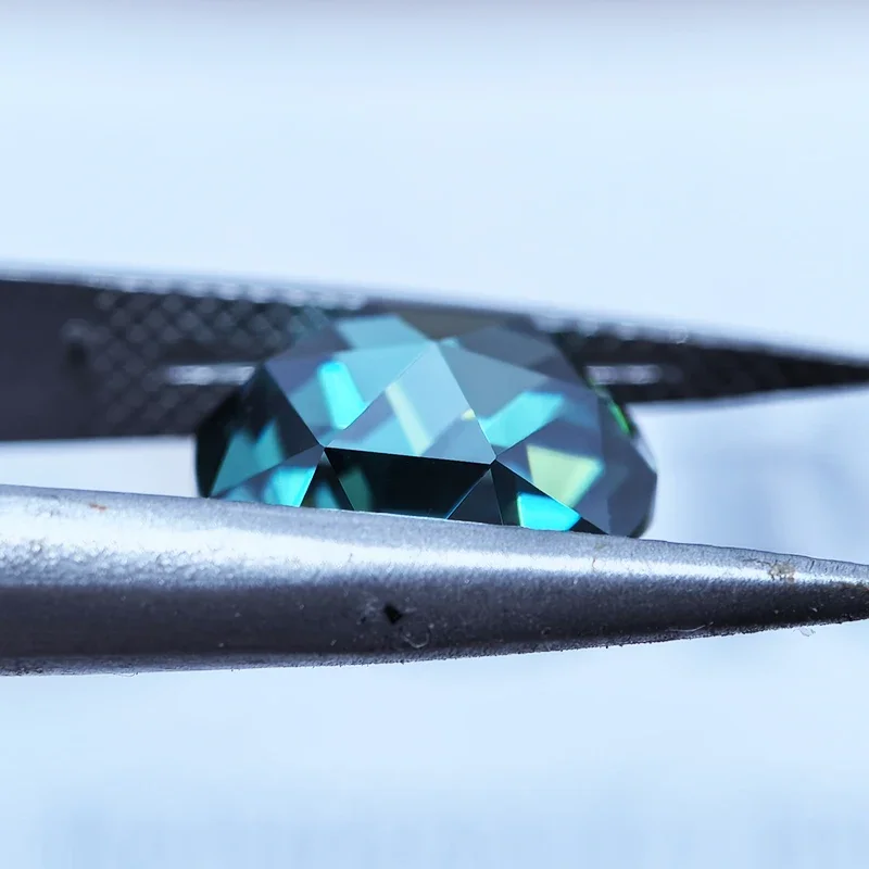 Moissanite Round Shape Double Faced Rose Cut Emerald green Charm Beads for DIY Jewelry Making Materials with GRA Certificate