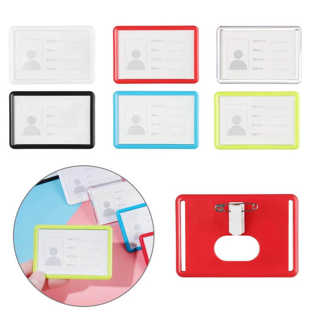 Multifunctional Office School Bank Credit Card Business Name Tags Card Holder With Pin Clip ID Badge Holder Card Bag Badge Case