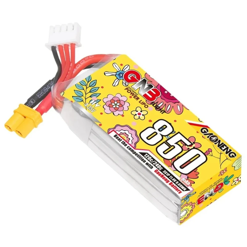 1pcs new GNB LiHV 3S 11.4V 850mAh 120C XT30 LiPo Battery for 3.5 to 4 inch FPV Racing Drone Quadcopter Helicopter