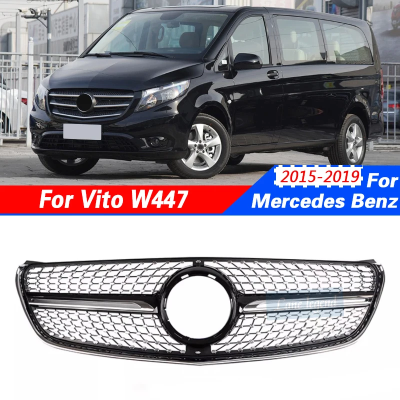 

Diamond Style Front Grille Bumper Inlet Grill Grid For Mercedes Benz Vito W447 2015-2019 Tuning Medium net Grille