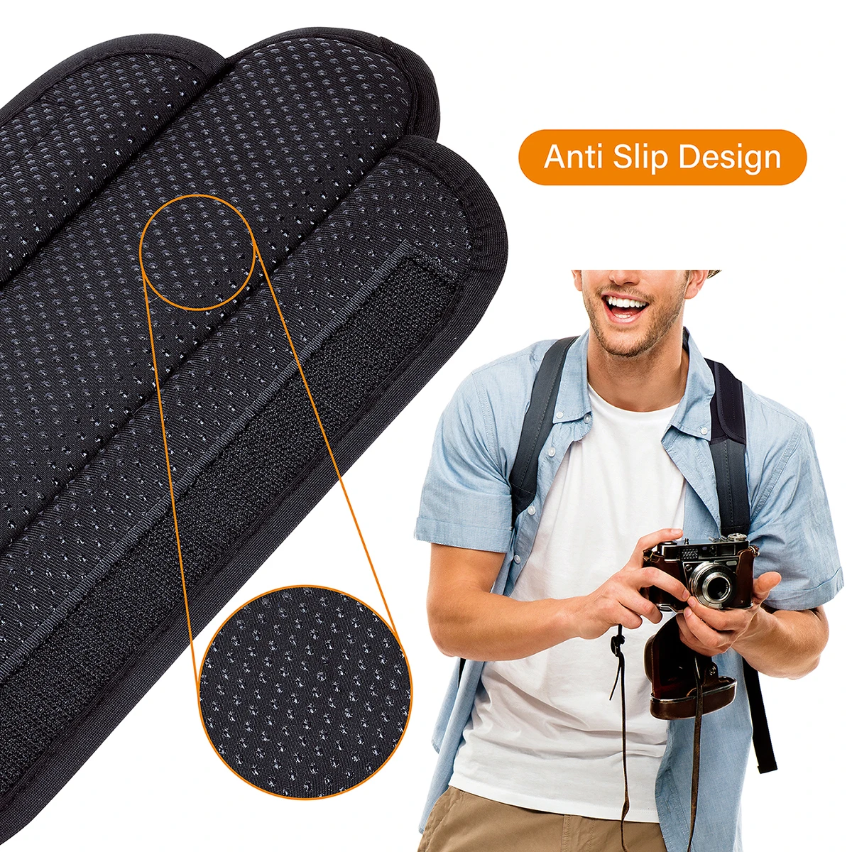 2 Pack Non-Slip Universal Shoulder Pads, Thick Backpack Strap Pads for Shoulder Bags, Guitar Straps, Computer Bags, etc., Remova