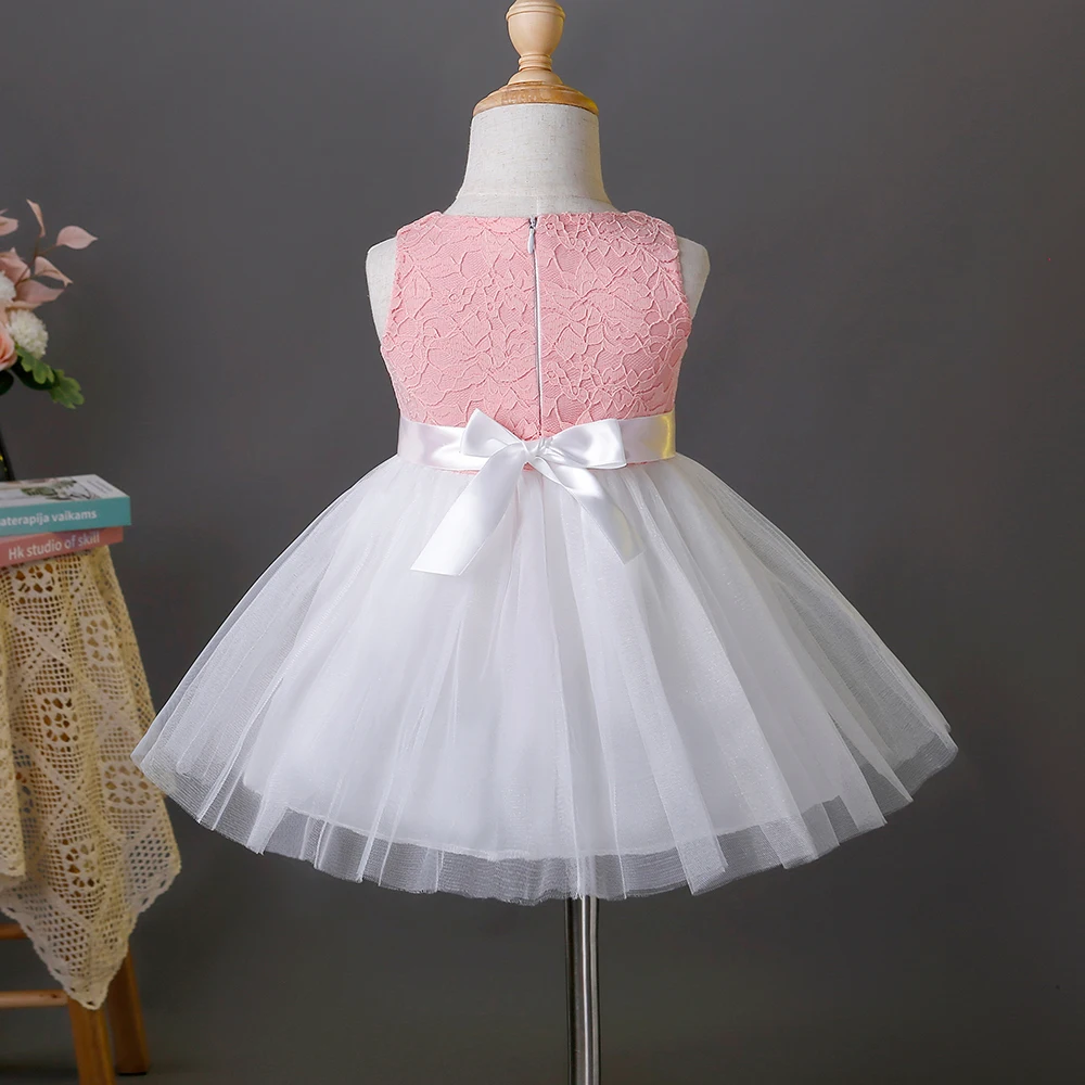 New product for infants and children, girls' summer style sleeveless patchwork mesh dress
