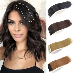 AZQUEEN-Almofadas De Cabelo Liso Sintético, Curtas Extensões De Cabelo Invisíveis, Cabelo Afinando, Adicionando Almofada De Cabelo Para Uso Diário Hairpieces