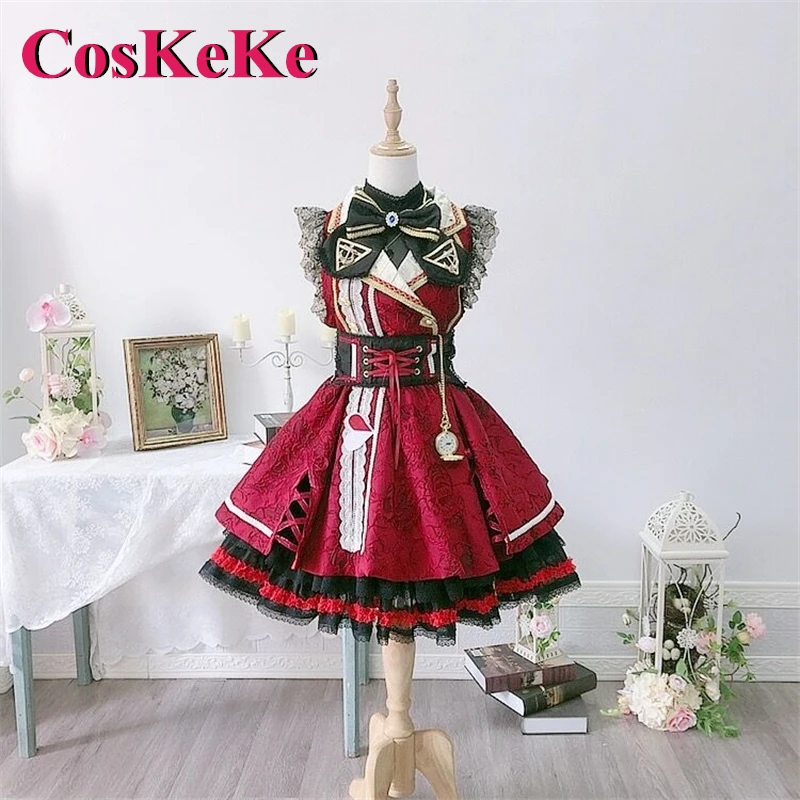 

CosKeKe Houshou Marine Cosplay Anime VTuber Hololive Costume Beautiful Sweet Red Formal Dress Women Party Role Play Clothing