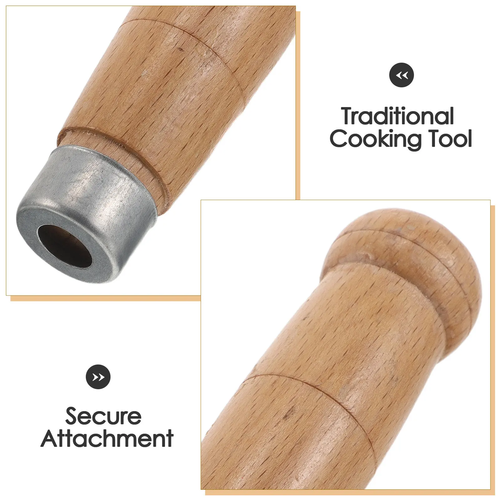 Traditional Wooden Cutter Handle for Kitchen Knives - Universal Octagonal Wa Style Replacement Grip Comfortable Secure view 3