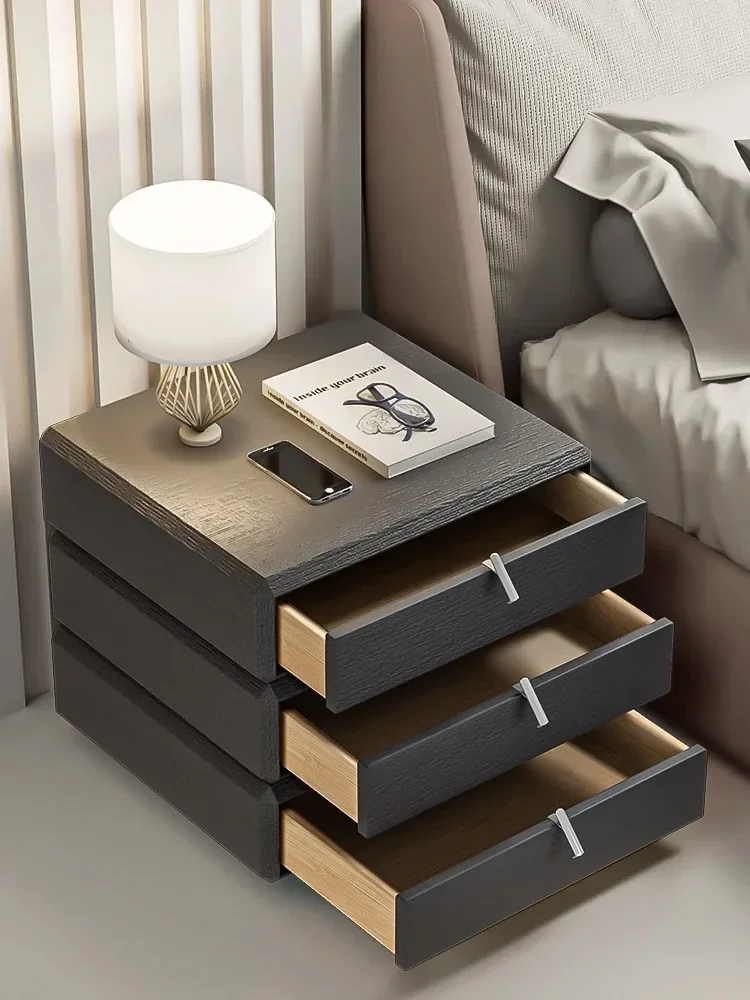 Rotary Minimalist Modern Luxury Bedroom Bedside Table Small Cabinet Italian Design Nightstands Furniture Home