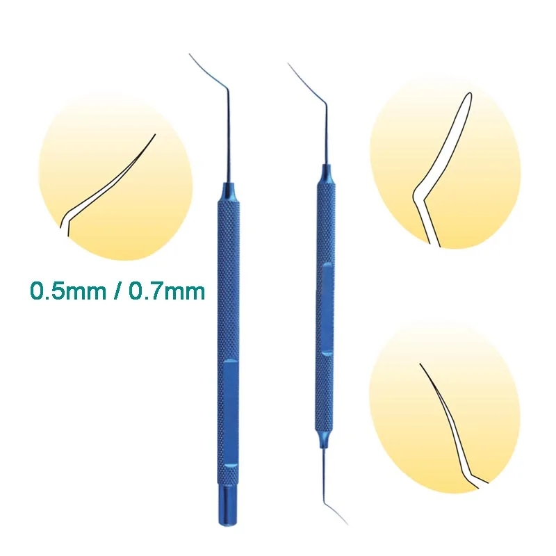Reposador de aleación de titanio, instrumento quirúrgico oftálmico, restaurador de Iris de un solo extremo, doble extremo