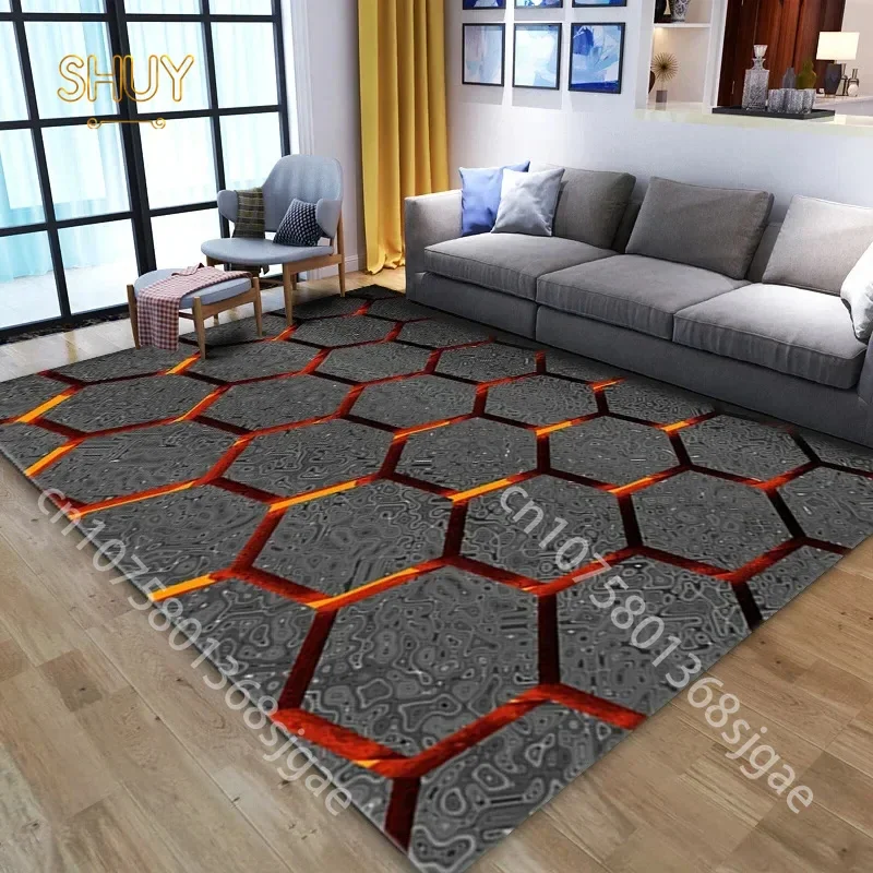 

3D Optical Illusion Carpet Living Room High Quality Soft Rug Bedroom Decor Children Crawling Anti-slip Floor Mat Home Decoration