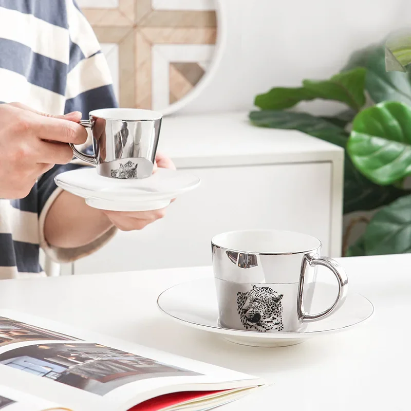 90/230cm Ins Mirror Reflection Creative Horse Anamorphic Cup Mirror Reflection Cup Hummingbird Mug Coffee Tea Set With Coaster