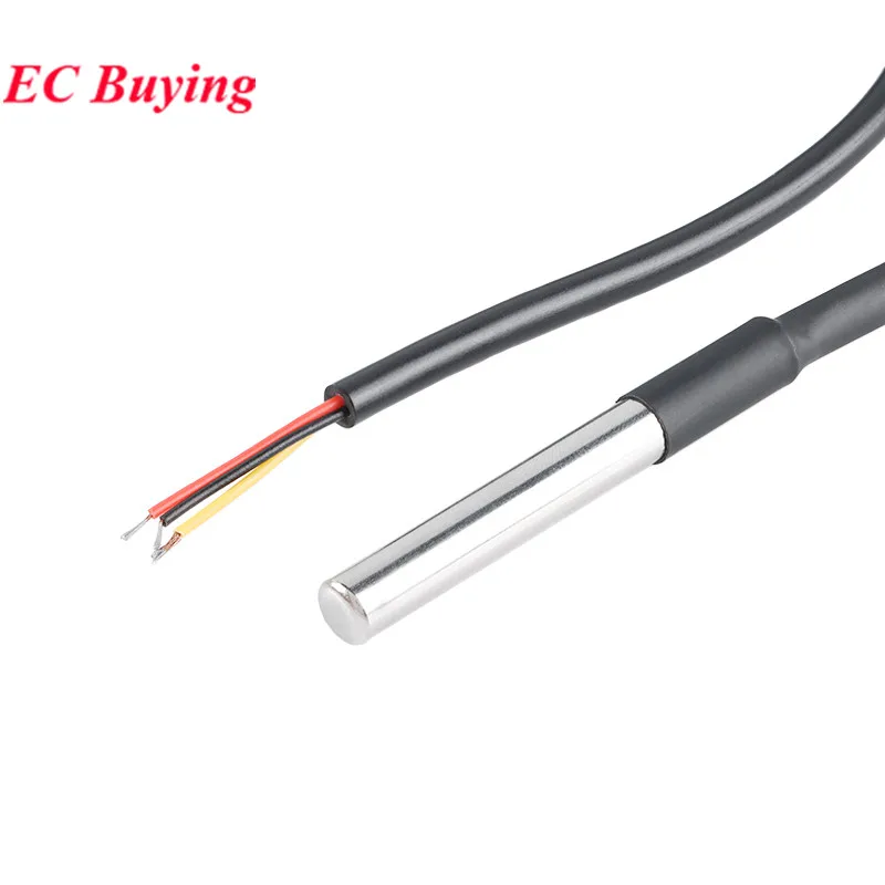 DS18B20 Temperatursensormodul-Kit, wasserdicht, 100 cm, digitales Sensorkabel, Edelstahl-Sondenklemmen-Adapter für Arduino – Detail 7