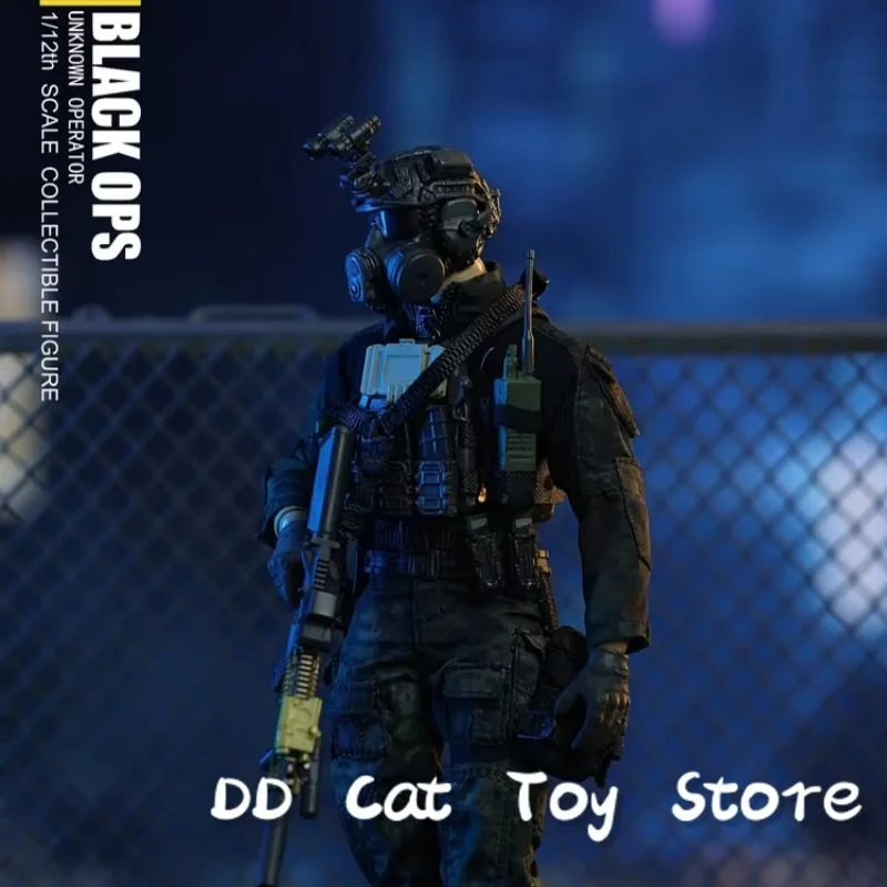 Em estoque sasuki sa01 escala colecionáveis preto ops noite equipe de ação conjunto completo 1/12th homem soldado figura ação modelos corpo brinquedos