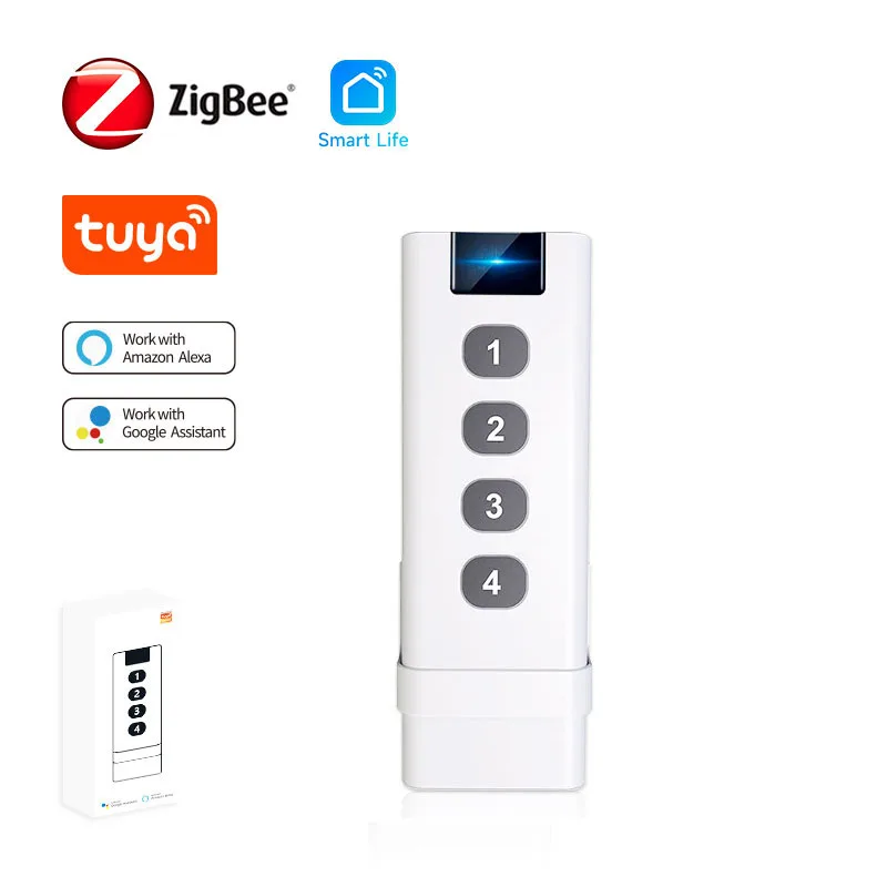 Tuya ZigBee Control Devices Smart Wireless Scene Switch 4 Key Remote Portable Remote Controls For Home Smart Life Remote Control