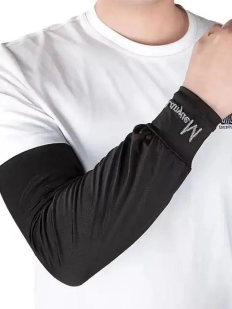 AliExpress NONE Ice Silk Sleeve Breathable Sun Protection Arm Sleeves Quick-drying Cycling Sleeve Loose Driving Fishing Men Women Arm Cover