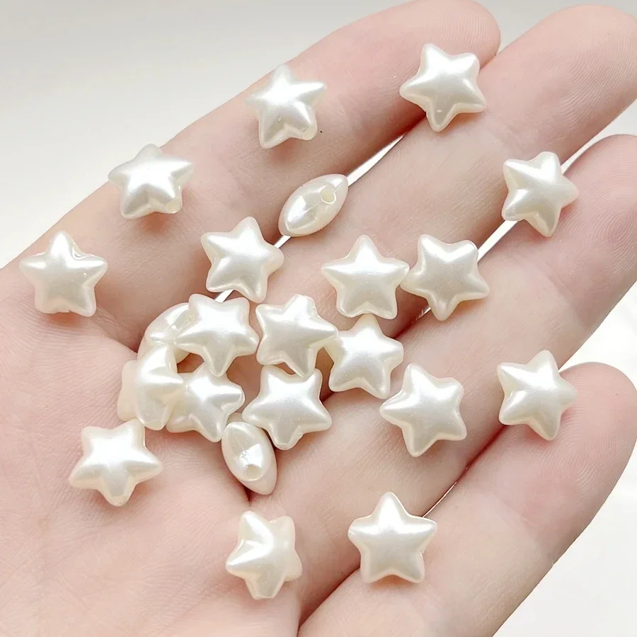 50pcs 11mm white five-pointed star decorative beads diy bracelet necklace jewelry making home party decorative beads