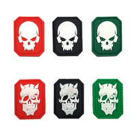 Cool Skull Night Light PVC Hook Rubber Patches Military Back Soft Silcone Luminous Glow In Dark Patch Backpack Badge Appliques