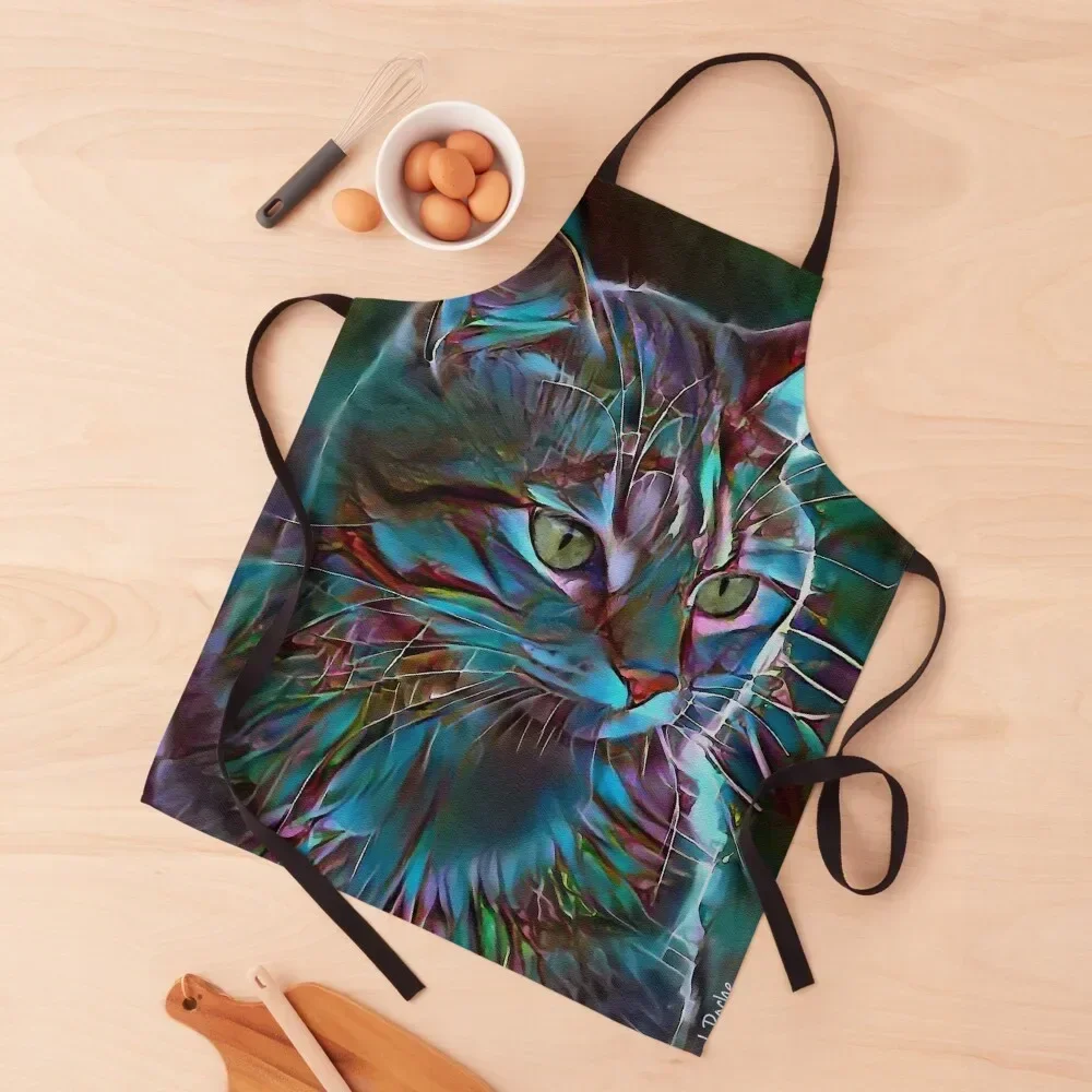 

Amanda boreale, cat, chat, kitty, lea roche paintings Apron Dress Things For The Home Kitchen Man Apron