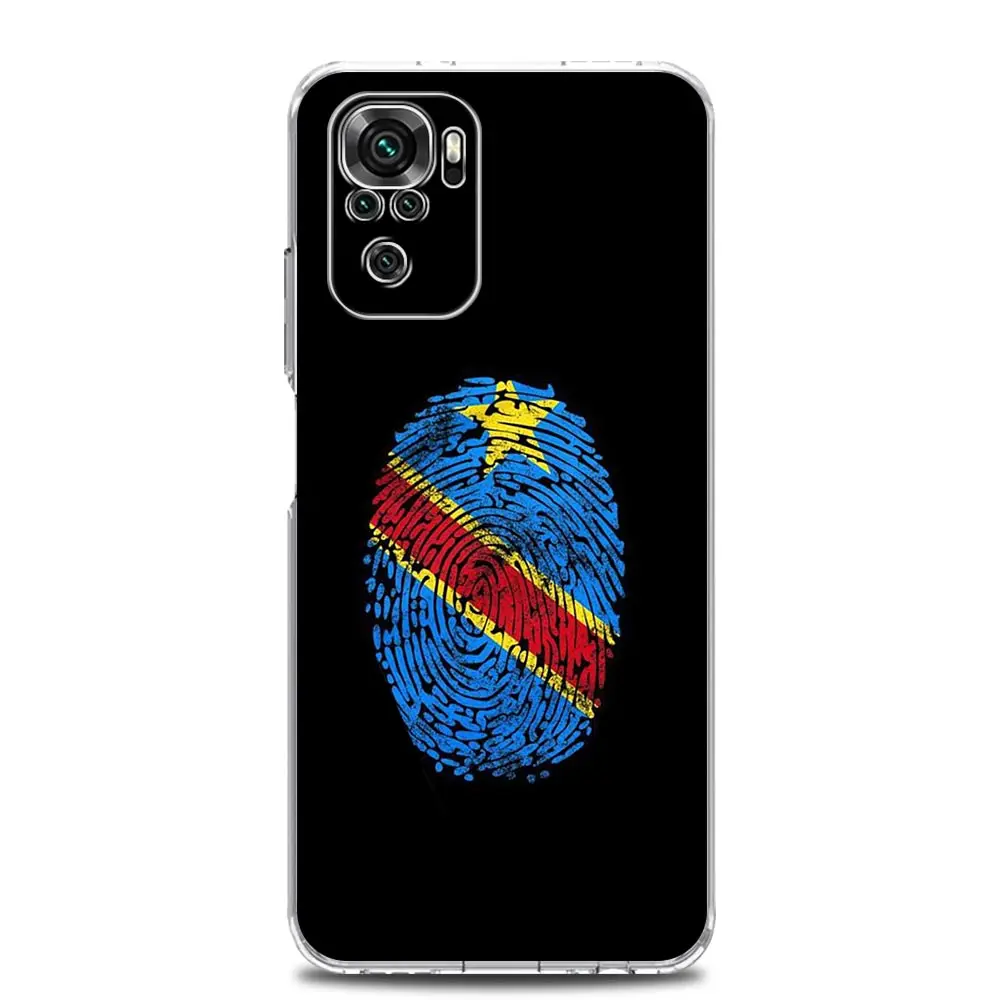 Congo flag Phone Case For Xiaomi Redmi Note 13 12 5G 9S 9 8 10 11 Pro Plus 4G 9T 13C 12C10C 9C 9A 7 Pro Clear Cover