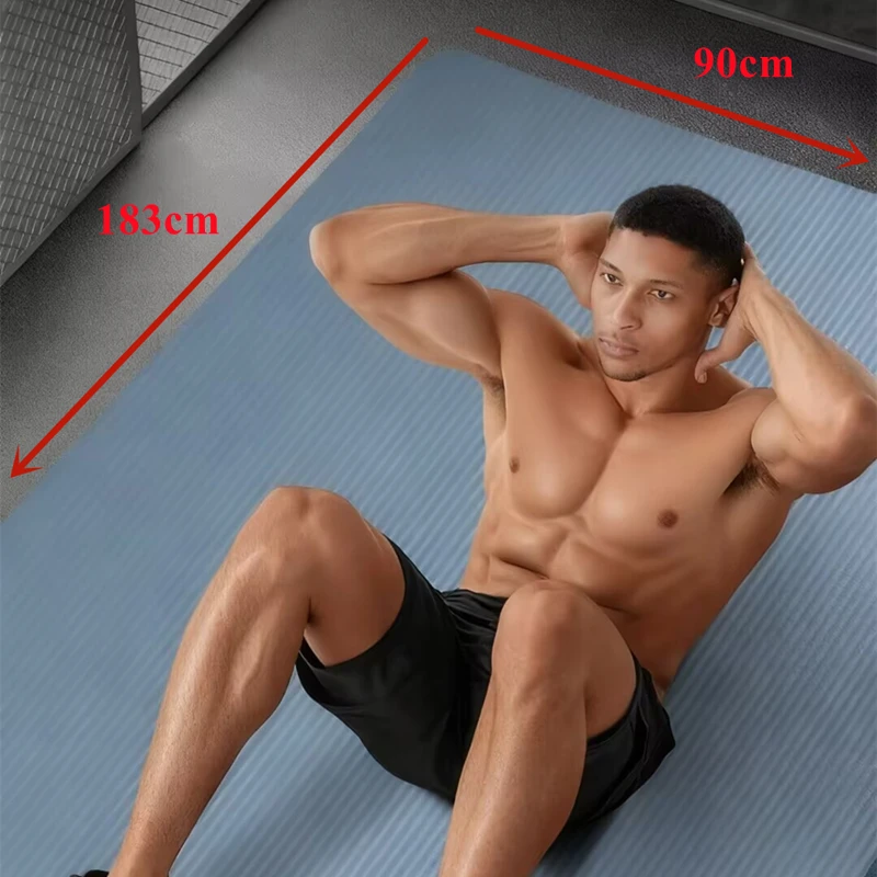 Mat Yoga Pilates and Fitness Mat - Thick 200cm×90cm×1cm Gym Sound Damping Gym Mat Exercise and Sports Insulation and Vibration