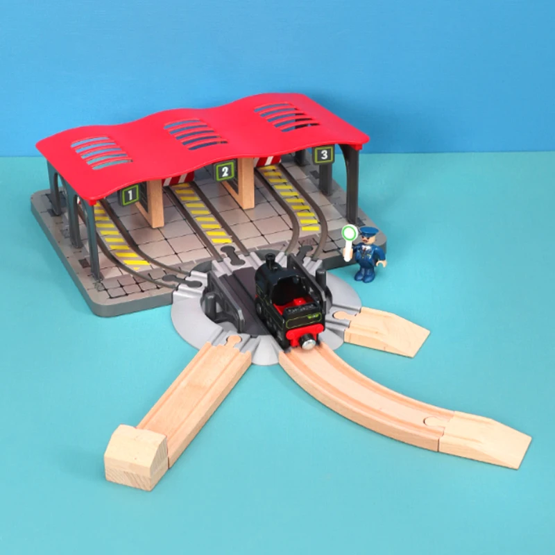 Spelscène Compatibel met houten spoor Educatief speelgoed Spoorwegplatform Trein voor kinderen Speelgoed Spooraccessoires Multi-Track X32