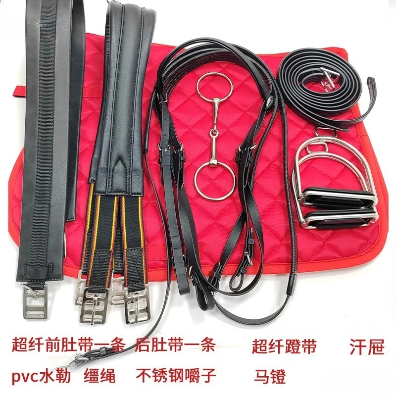 سرج التحمل الشامل بحزام بطن مزدوج مجموعة كاملة من ملحقات مدرب الحصان الكبير البريطاني لمسافات طويلة