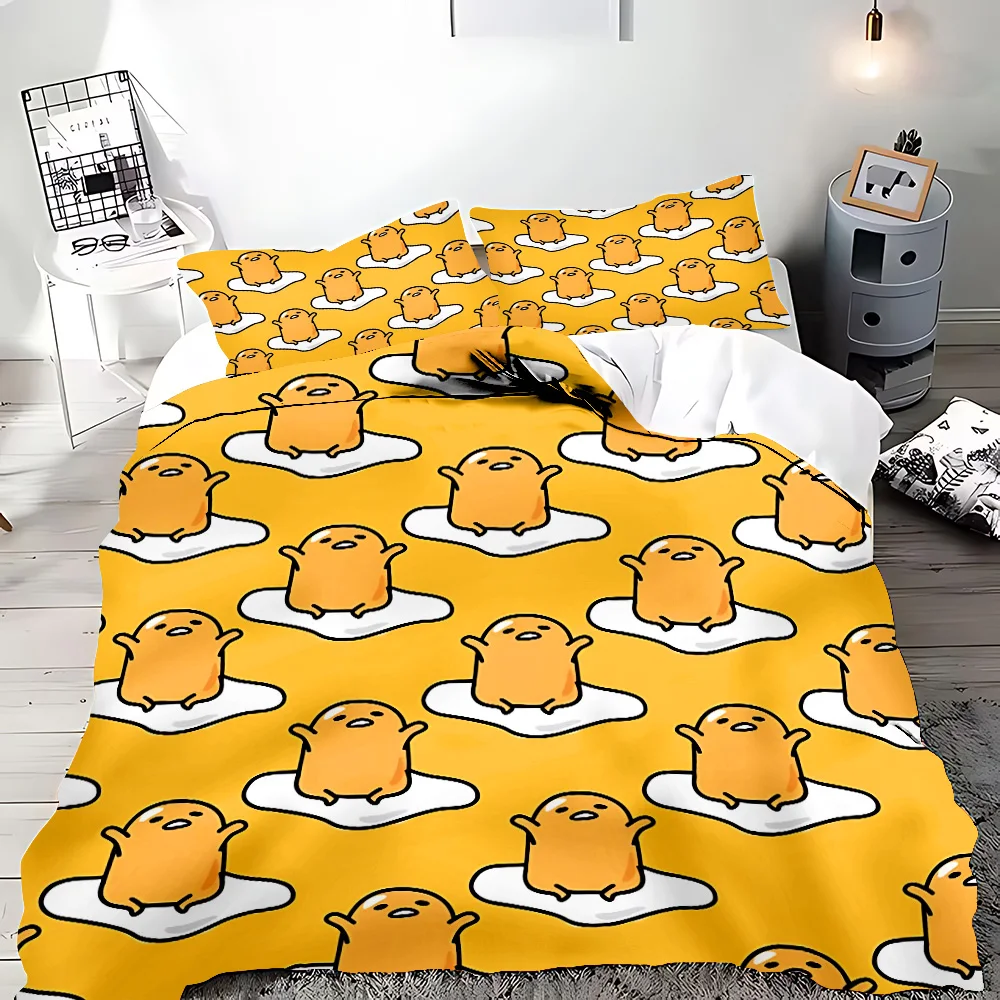 Funny Gudetama Lazy Egg Duvet  Pillowcase Bedding Set Adult Boy Girl Bedroom Decoration Children Gift Single Double Large Size