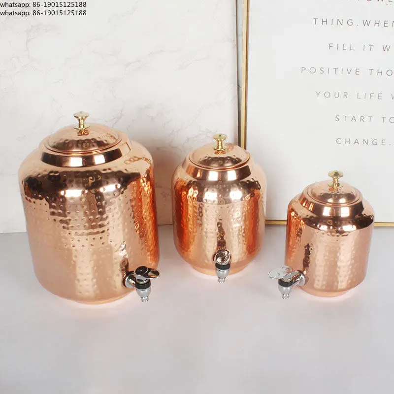 Imported with faucet with lid sealed cold water copper can copper pot kitchen beverage container large capacity