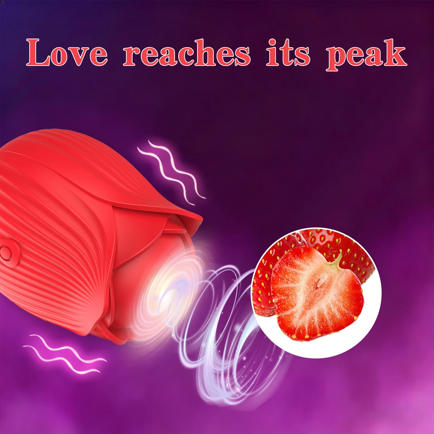 Rose Sucking Vibrator for Women, 2 in 1 G Spot Thrusting Clitoral Stimulator, Soft Liquid Silicone Dual Stimulation Adult Toy with Quiet Motor view 2