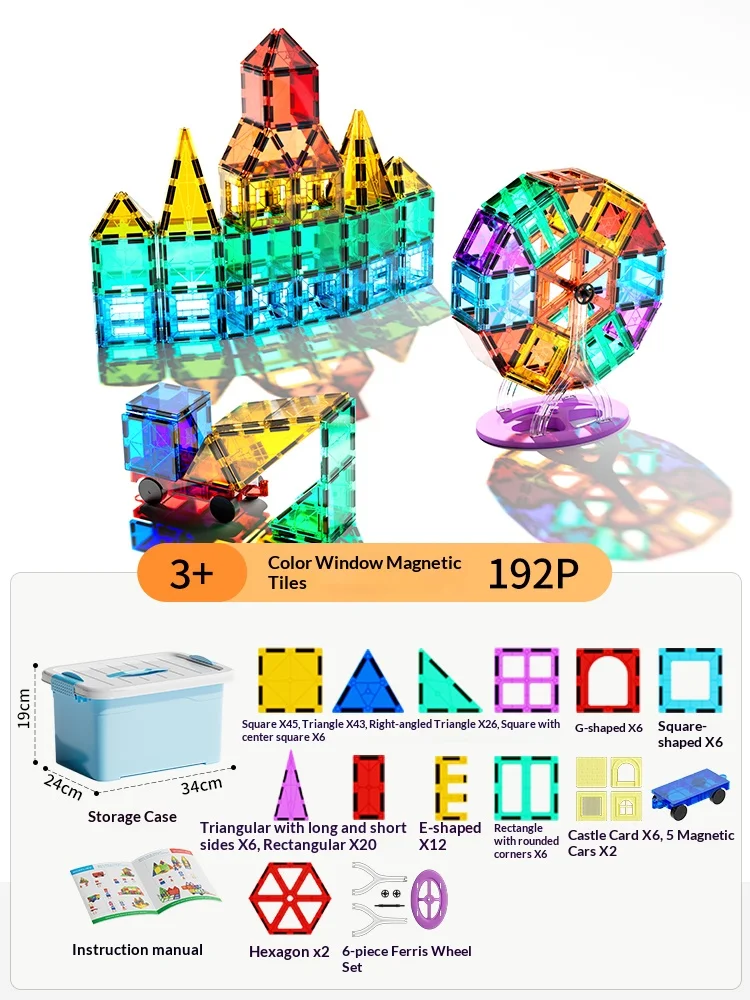 Blocs de construction magnétiques colorés 3D, jouets éducatifs pour enfants, bricolage, carreaux magnétiques, Puzzle, développement de la motricité Fine pour garçon et fille