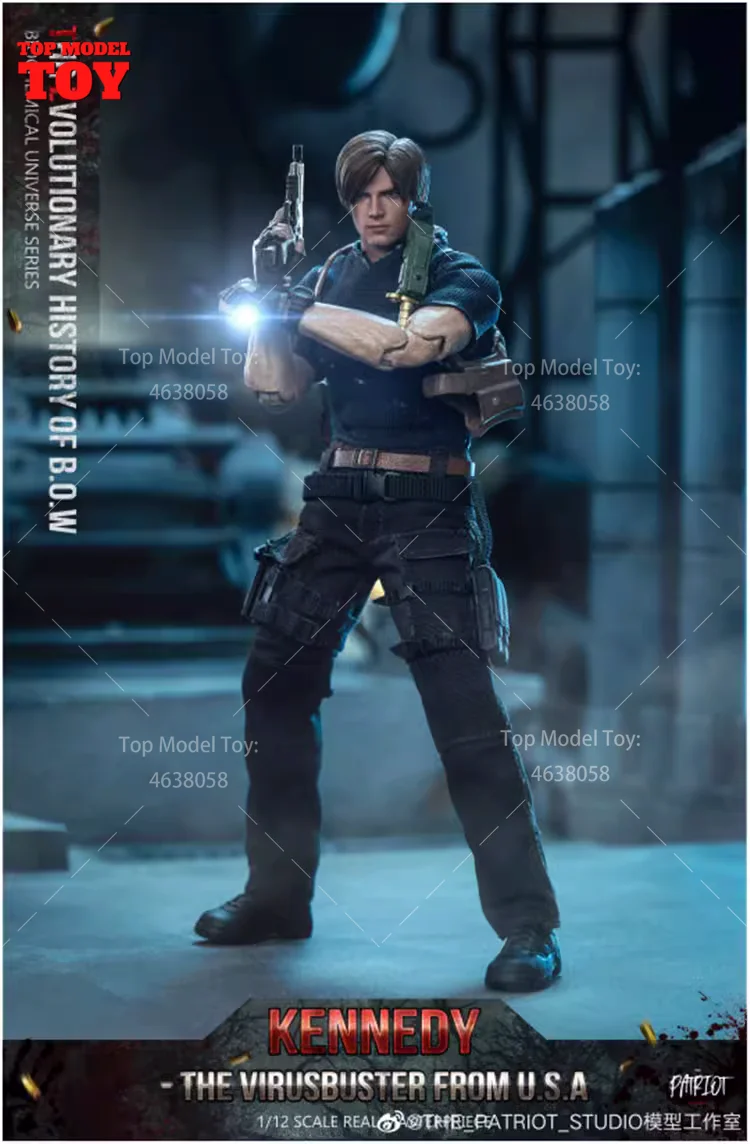 Patriot Studio 1/12 RPD Police Officer Leon Kennedy Action Figure Movable Model 6‘’ Male Soldier Doll Set for Collection