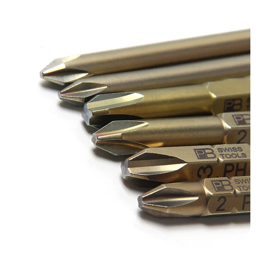 Schweizer Herstellung von PB SWISS TOOLS mit manuellem und elektrischem Kreuzkopf, 1/4-Zoll-Präzisionsbohrer C6.190 E6.190 E6L.190 Serie
