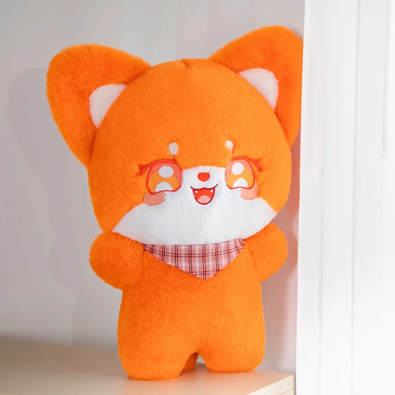 1pc 40cm kawaii raposa peluche boneca animal de pelúcia adorável raposa com cachecol pelúcia brinquedos macios travesseiro para crianças meninos presente de natal