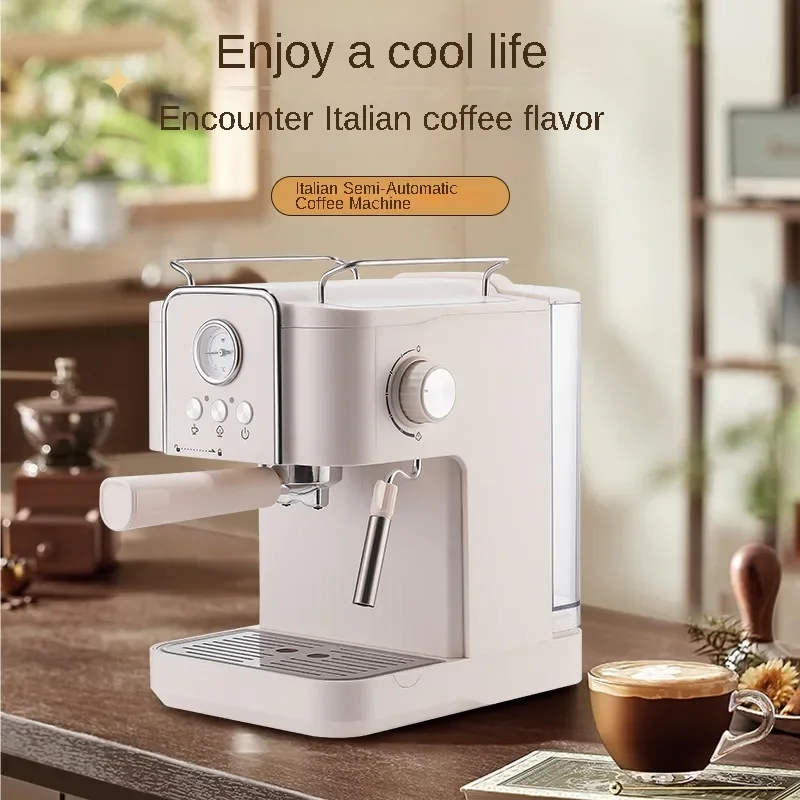 2024 New Home Coffee Machine Electronic Key Espresso Machine 20bar with Pressure Gauge To Display Milk Foaming Function