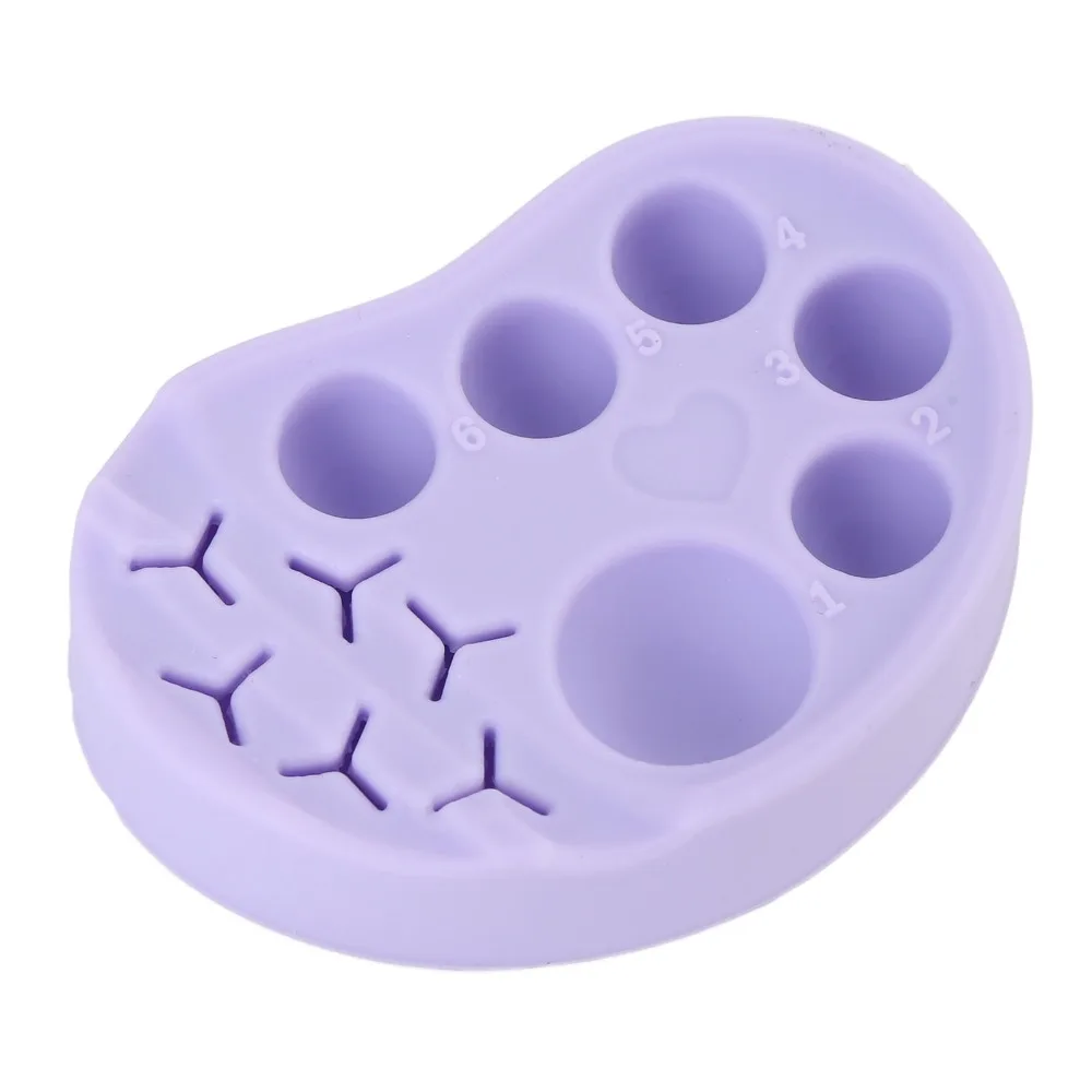 Purple Silicone Eyelash Lift Palette Built-In Tweezers Storage Slots Silicone Lash & Brow Lamination Tray