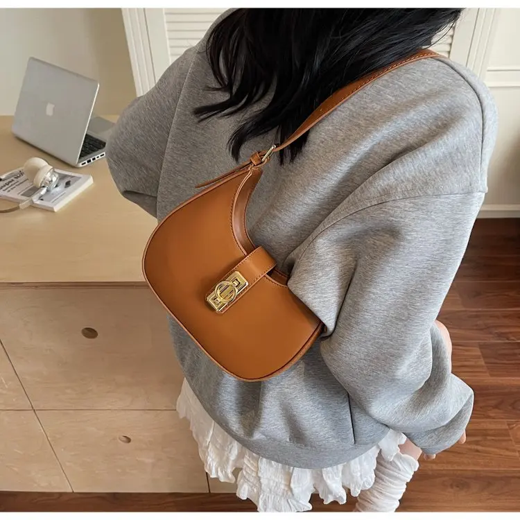 2025 Summer New! Small Fresh Underarm Mini Bag for Women - Simple Texture Saddle Bag, Niche High - End Shoulder Bag