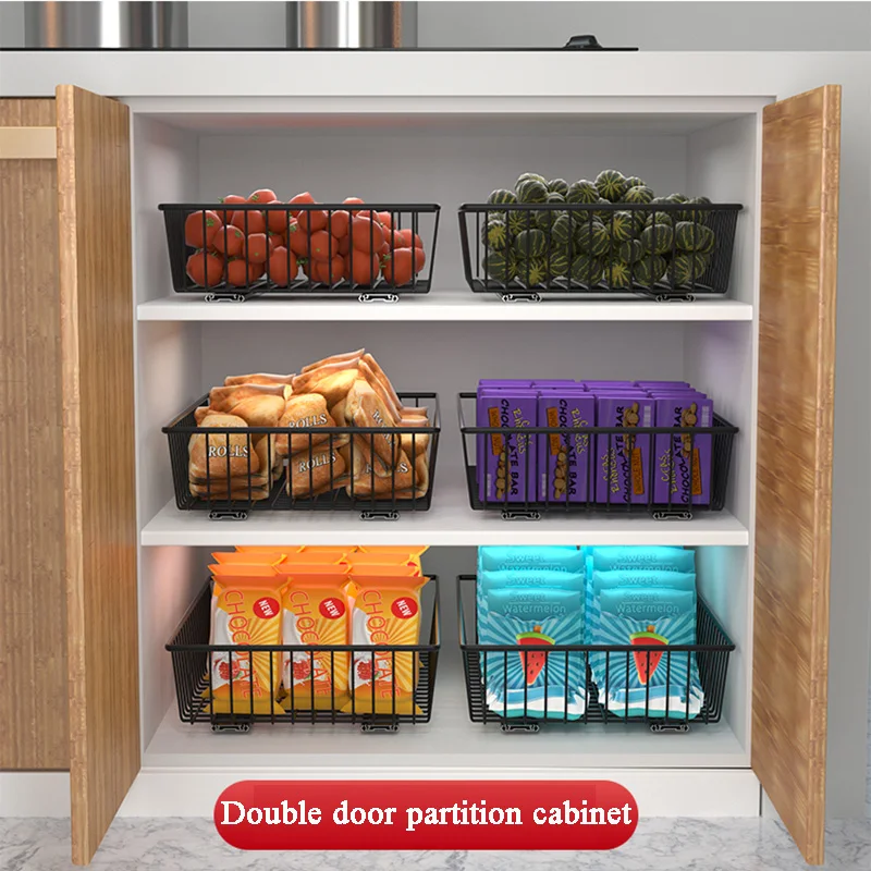 Cestino per armadietto fai-da-te nero Track Slide rackkitchen Storage Shelf Organizer cassetto trasformazione cestino per guardaroba in acciaio