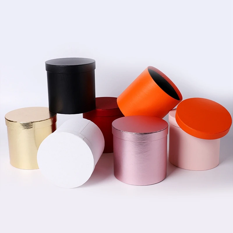 Round Flower Paper Boxes Hold The Bucket Gift Packaging Box Candy Mother's Day Party Wedding Gift Storage Box Round Floral Boxes