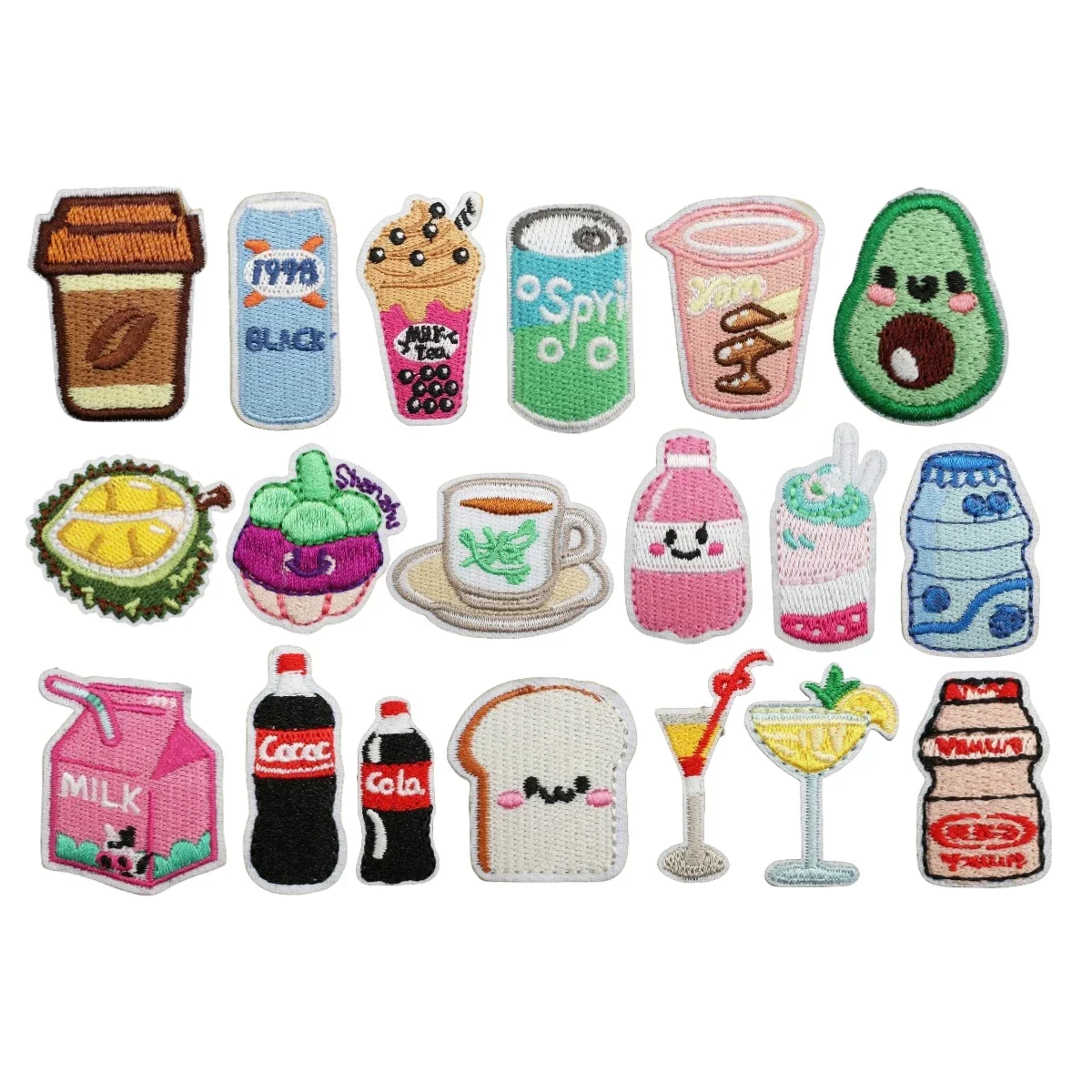 Korean DIY Decorative Small Cloth Sticker Food Burger Patch Embroidery Label Beverage Cake Sticker Ironing