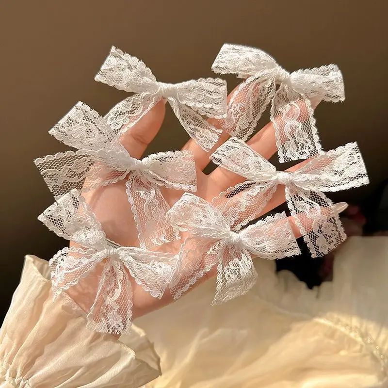 

6Pcs/Set Elegant Sweet Bow Ribbon Clips For Women Girls Solid Color Retro Hairpins Party Headdress Hair Accessories