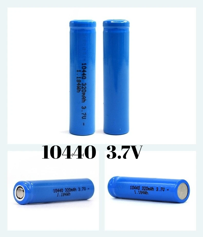 10440 3.7 فولت بطارية ليثيوم قابلة للشحن 320 مللي أمبير بطارية ليثيوم أيون مسطحة للأطفال فرشاة الأسنان الكهربائية مؤشر ليزر صغير