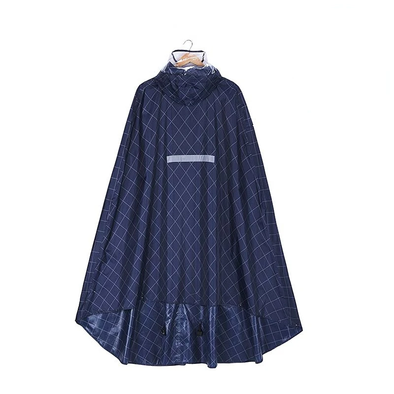 Strong Waterproof Raincoat Blue Diamond Lattice Light and Strong Waterproof Raincoat Cycling Men and Women Single Rain Gear