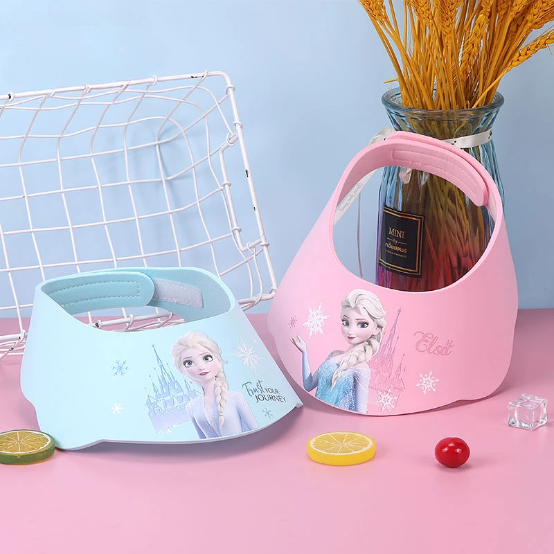 Frozen Elsa animación periférica creativa dibujos animados Velcro ajustable ala ancha impermeable protección para los oídos para niños gorro de ducha